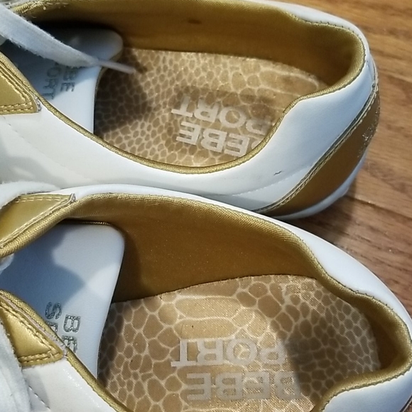 BEBE SPORT white & gold Tennis Shoes - Picture 2 of 10